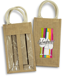 Serena Jute Double Wine Carrier