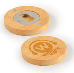 Discus Bamboo Bottle Opener Coaster