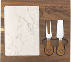 Fuzo Marble Cheeseboard & Knife Set