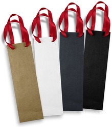 Wine Ribbon Handle Paper Bag